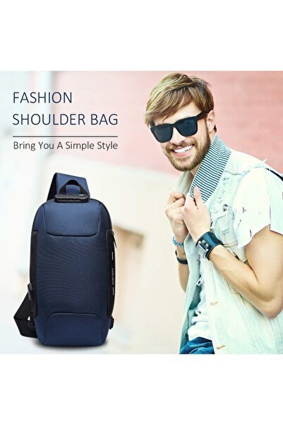 erorex Men Outdoor Shoulder Bag Water Resistant Oxford Cloth Chest Pack Fashion Burglarproof Chest Bag