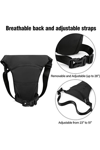 erorex Drop Leg Bag Men Black Waterproof Tear resistant Motorcycle Thigh Bag Large Capacity Crossbody