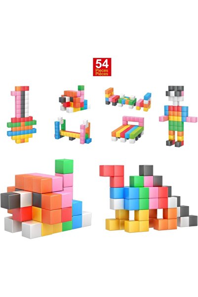 erorex Magnet Cube Building Blocks 54 Pieces 1.2" 3Cm Magnetic Cubes Toy Construction Building Educational