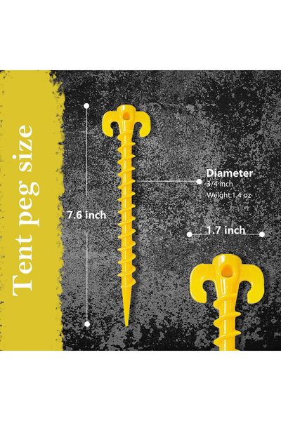 erorex Tent Pegs 8 Pcs Durable Screw Style Ground Stakes Windproof Tent Anchors Camping Hiking Heavy Duty