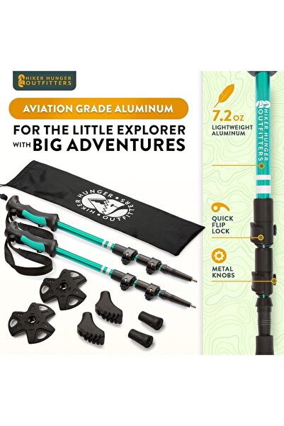erorex Telescopic Trekking Pole Kids 40'' Trekking Pole Secure Lock & Wrist Band 200G Lightweight Aluminum