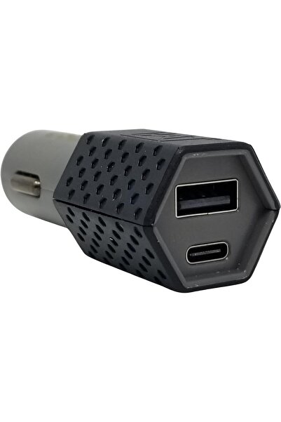 erorex محول سيارة إربيلار 32 وات أنيق ومتين مصنوع من مادة TPE مزود بمنفذ USB مزدوج لتوصيل الطاقة تيار مستمر، باللون الأسود