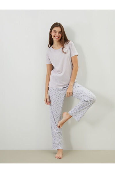 LC Waikiki Quality Parts from Celebi Store |   Crew Neck Printed Women's Pajama Set