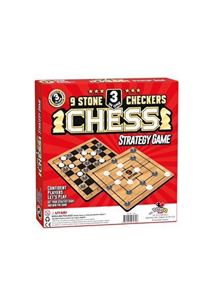 MRSPANCER 482257 - شطرنج 9 قطع داما 3 ألعاب في مجموعة واحدة - مجموعة ألعاب