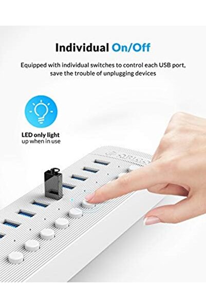Orico موزع USB 3.0 مزود بـ 10 منافذ