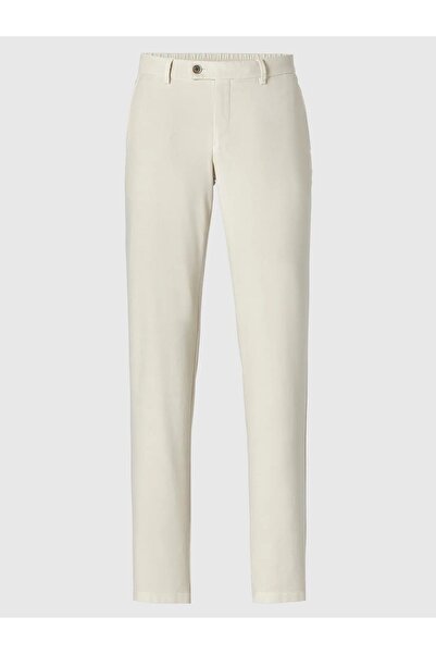 Hiltl Beige Vintage Waist Back Elastic Cotton Elastane Slim Fit Trousers