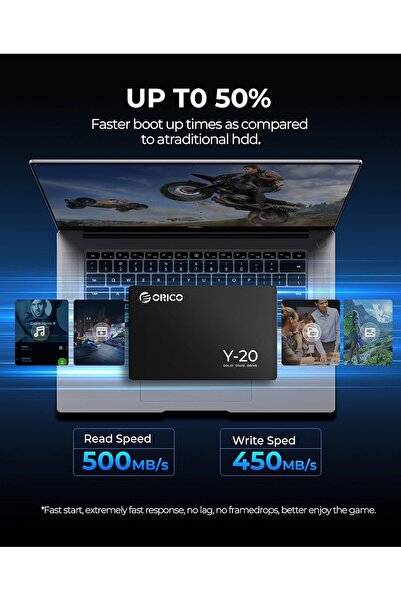 Orico Y20 512GB 2.5-inch SATA III SSD (Up to 500MB/s)