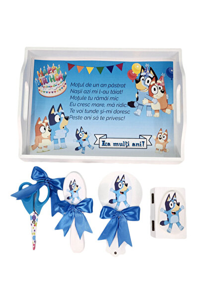 fantasialand Tavă de tăiat pentru copii, 5 bucăți, model albastru