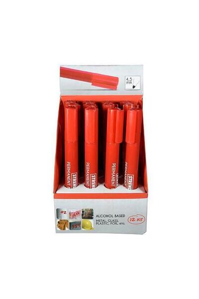 Strend Pro Permanent permanent marker set, 12 pcs, thickness 4.5mm, red
