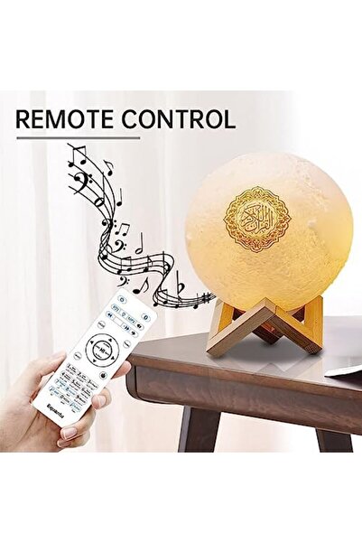 PADOM 3D Moon Quran Speaker Light with 7 Colors LED