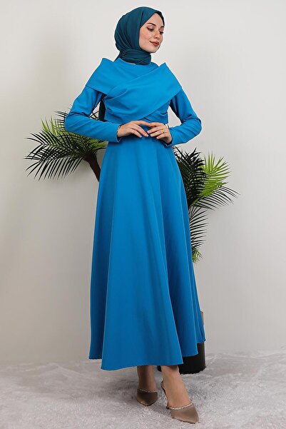 GİYZAMİLA Φόρεμα Ahenk Crepe Μπλε
