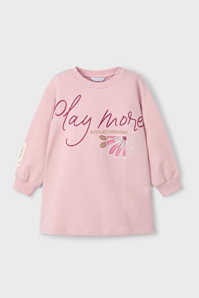 MAYORAL Φόρεμα φούτερ με γραφικό στάμπα για κορίτσια - Ροζ σε πούδρα