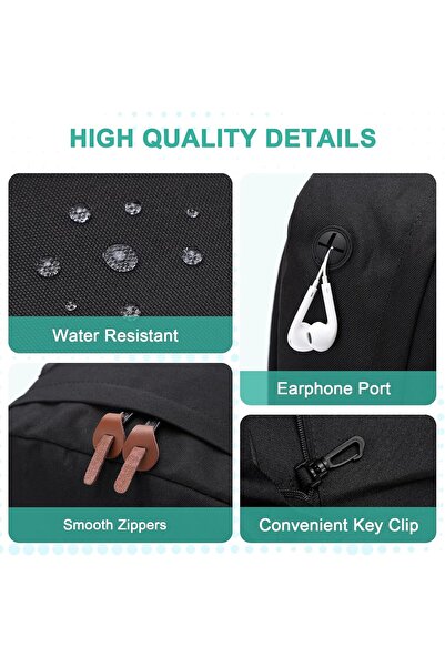 VASCHY حقيبة ظهر مدرسية كلاسيكية خفيفة الوزن مقاومة للماء