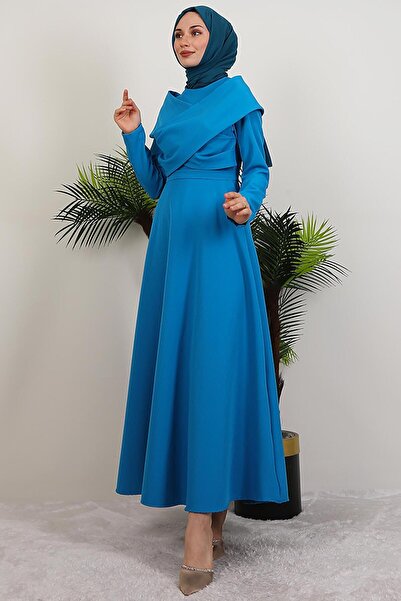 GİYZAMİLA Φόρεμα Ahenk Crepe Μπλε