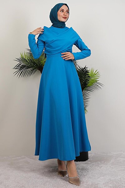 GİYZAMİLA Φόρεμα Ahenk Crepe Μπλε