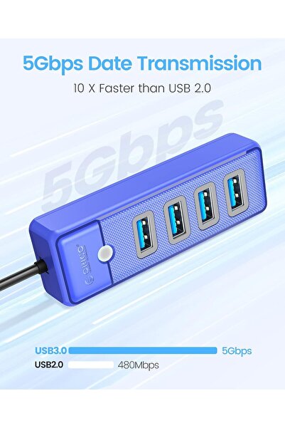 Orico 4-Port USB Hub 3.0 USB-A - Blue