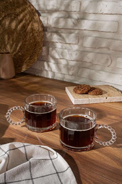 Genel Markalar Melorin 3 lü Boncuklu Kupa Bardak Espresso Meşrubat Bardağı