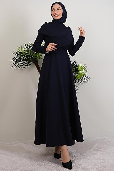 GİYZAMİLA Φόρεμα Ahenk Crepe Navy Blue