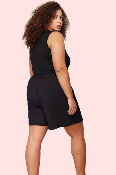 PayBuy Women's Fashion Wide Leg Pleat Detail Plus Size Knitted Shorts Casual Daily Summer Weekend Special Occasions