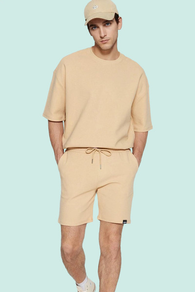 PayBuy Men's Fashion Cotton Textured Shorts Regular Waist Pipe Leg Casual Daily Styles Summer Shorts