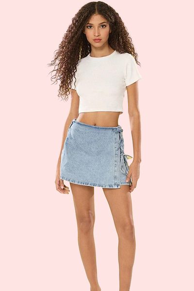 PayBuy Women's Fashion Denim Shorts Skirt High Waist Lace-Up Short Length Cotton Summer Summer Shorts