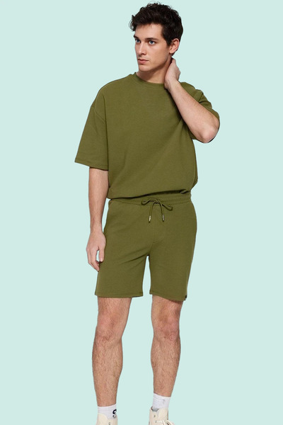 PayBuy Men's Fashion Cotton Textured Shorts Regular Waist Pipe Leg Casual Daily Styles Summer Shorts