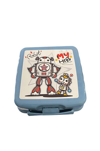 Artlantis Lunch Box 4 Compartments Robot Ice Blue Color 1 Food Storage Contai...