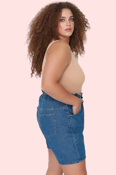 PayBuy Women's Fashion Wide Leg Denim Shorts High Waist Cotton Casual Combinations Summer Shorts