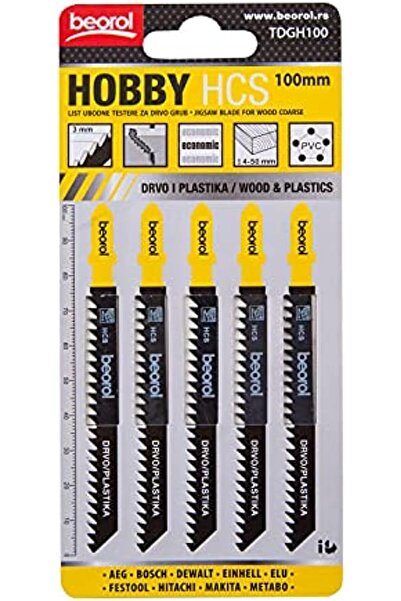 beorol Jigsaw For Wood Hobby Coarse 100mm 5/1