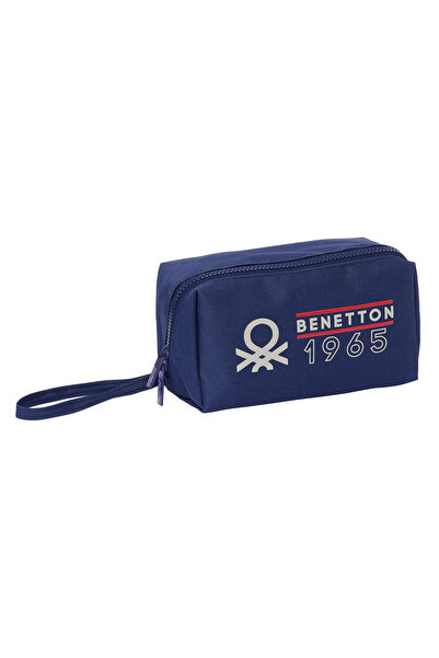 Benetton Geantă școlară Varsity Gri Albastru marin 22 x 10 x 10 cm