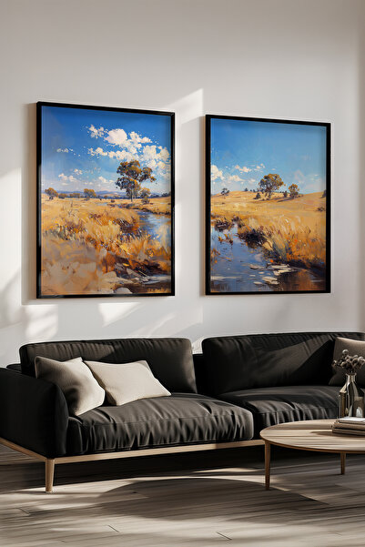 STARYUNA Set de pictură dublă cu efect de pictură în ulei cu peisaj de toamnă...