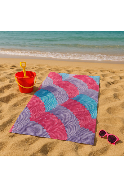 Özdilek Colorful Wave Patterned Soft Beach Towel