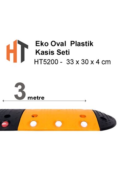 Hayat Trafik Eko Oval Hız Kesici, Plastik Kasis Seti 33x30x4 cm 3 Metre