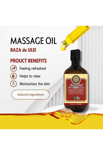 Anothai Massage Oil Base Oil 300 ml, 100% Massage Oil, SPA PRODUCTS