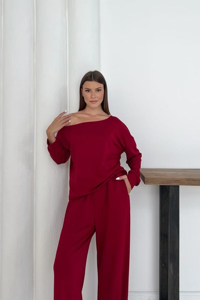 The Robi Women's Modal Fabric Off Shoulder Bottom Top Set