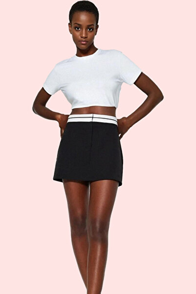 PayBuy تنورة قصيرة عصرية للسيدات بخصر عالٍ مع حزام فينيكي منسوج ملابس يومية ش...