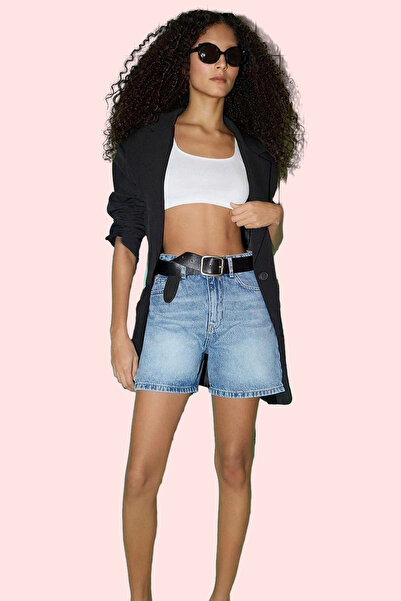 PayBuy Γυναικείο τζιν σορτς με φαρδύ πόδι με απλό σχέδιο καλοκαιρινό σορτς κα...