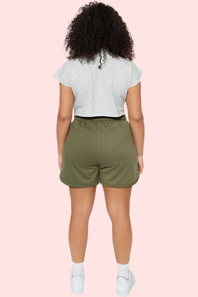 PayBuy Γυναικεία μόδα ίσιο σχέδιο Πλεκτό σορτς με ίσιο καλούπι Βαμβακερό καλοκαιρινό σορτς καθημερινής χρήσης