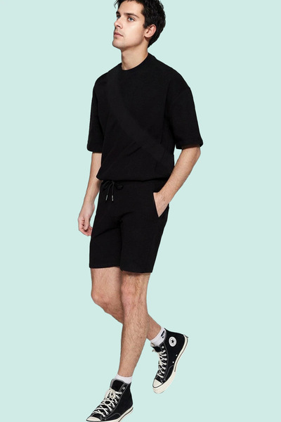 PayBuy Men's Fashion Cotton Textured Shorts Regular Waist Pipe Leg Casual Daily Styles Summer Shorts