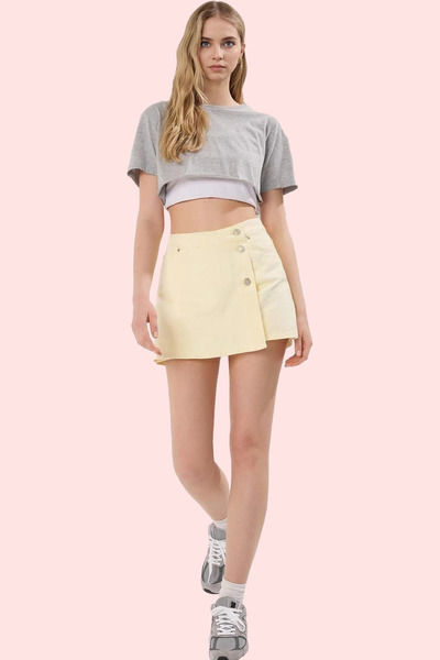 PayBuy Kadın Moda Denim Şort Etek Yüksek Bel Boru Paça Pamuklu Günlük Kombinl...