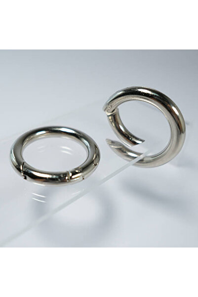 TT Tahtakale Toptancıları حلقة حقيبة زنبركية مقاس 2.7 سم (10 قطع) فضية