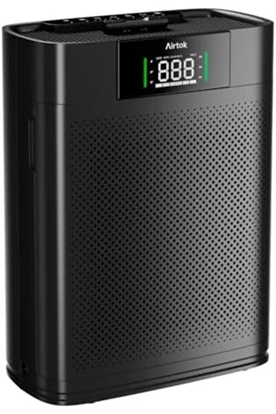 AIRTOK Air Purifiers for Home Large Room up to 1300 Ft² with Air Quality Monitor, HEPA Sleep Mode,