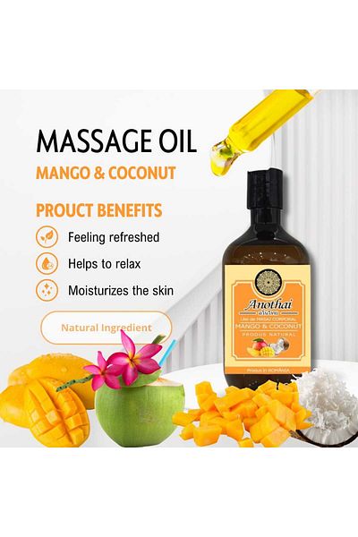 Anothai Mango & Coconut Massage Oil 500 ml, 100%, SPA PRODUCTS