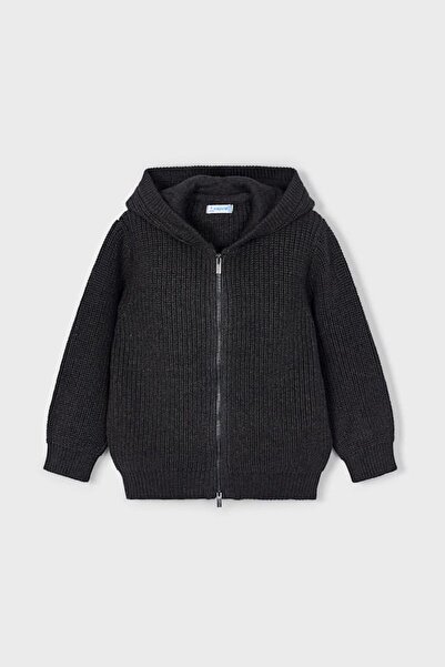 MAYORAL Cardigan tricotat cu glugă și fermoar pentru băieți - Antracit