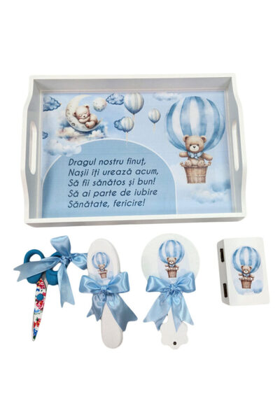 fantasialand Tava mot baieti, 5 piese, model Vise, culoare albastra