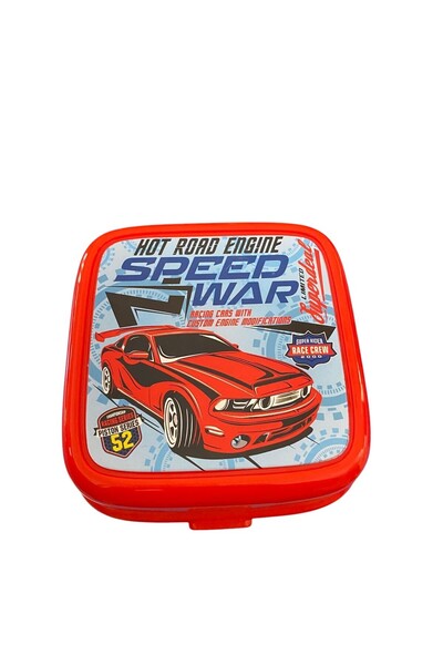 Mikro Beslenme Kutusu 4 Bölmeli Mustang Kırmızı Renk Erkek Figürlü 1 Adet Yem...
