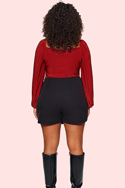 PayBuy Kadın Moda Şort Etek Dokuma Straight Kalıp Büyük Beden Günlük Hafta Sonu Yazlık Şort