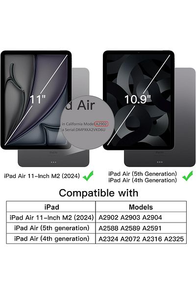 OEM Case for iPad Air 11 inch M2 2024, iPad Air 5 4 10.9 inch, 2022 2020 model, Pencil Pro Pencil 2