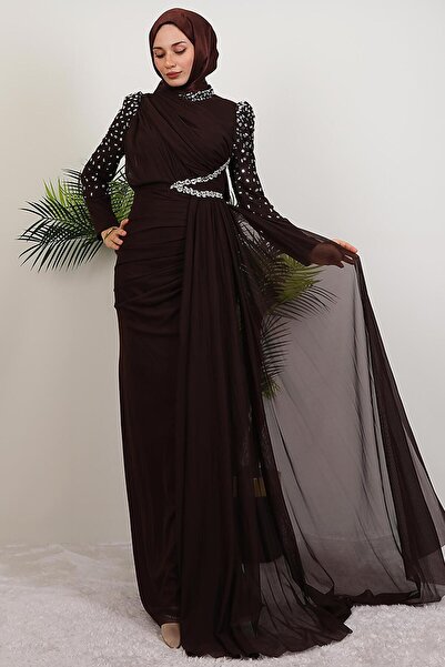 giz astore Gülşen Tesettür Abiye Acı Kahve