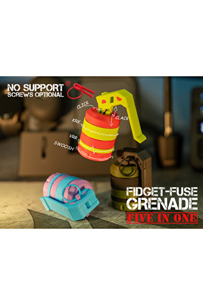 Giftsofanatolia 3'lü Karışık Renk Fidget El Bombası Seti | Stres Giderici Dek...